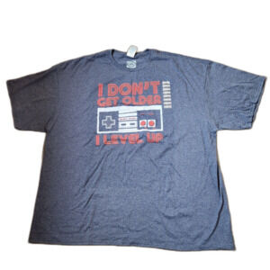 Nintendo Men’s Graphic Tee – 3XL, “I Don’t Get Older I Level Up”, Gamer Shirt